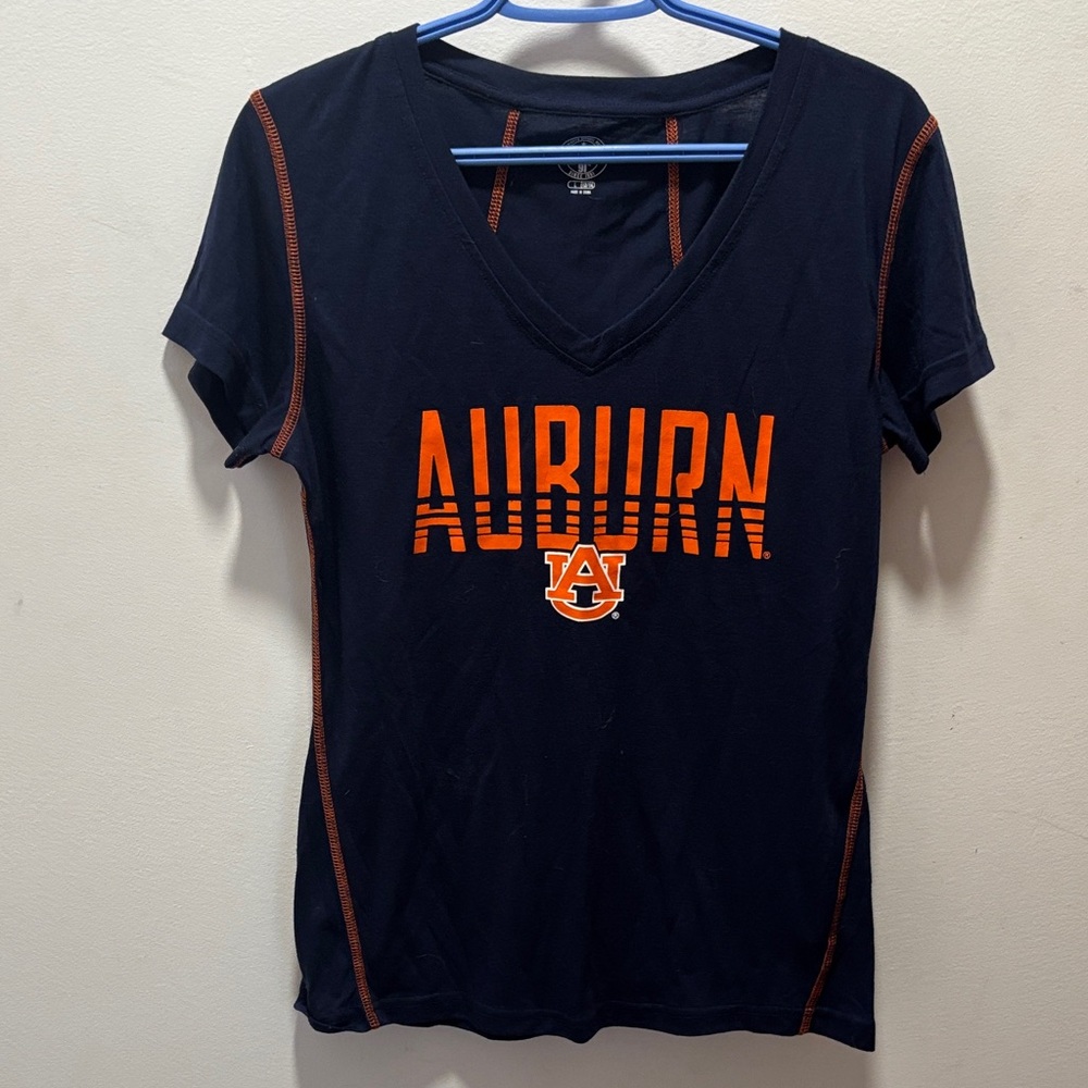 Rivalry Threads Women's Navy and Orange V-Neck Tee